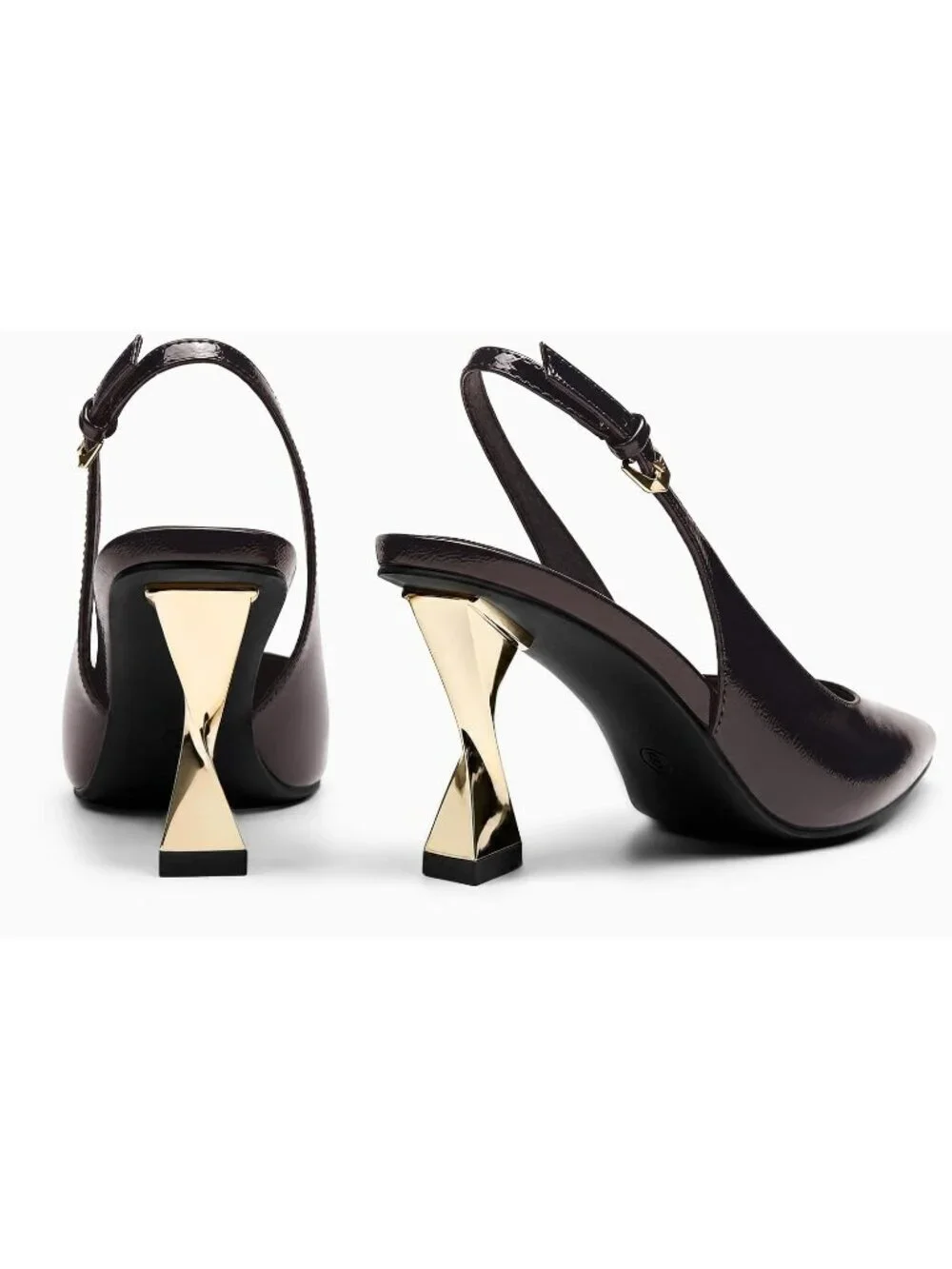 Women's Chocolate Kitten Heels Slingback Pointed Closed Toe Comfortable Shoes